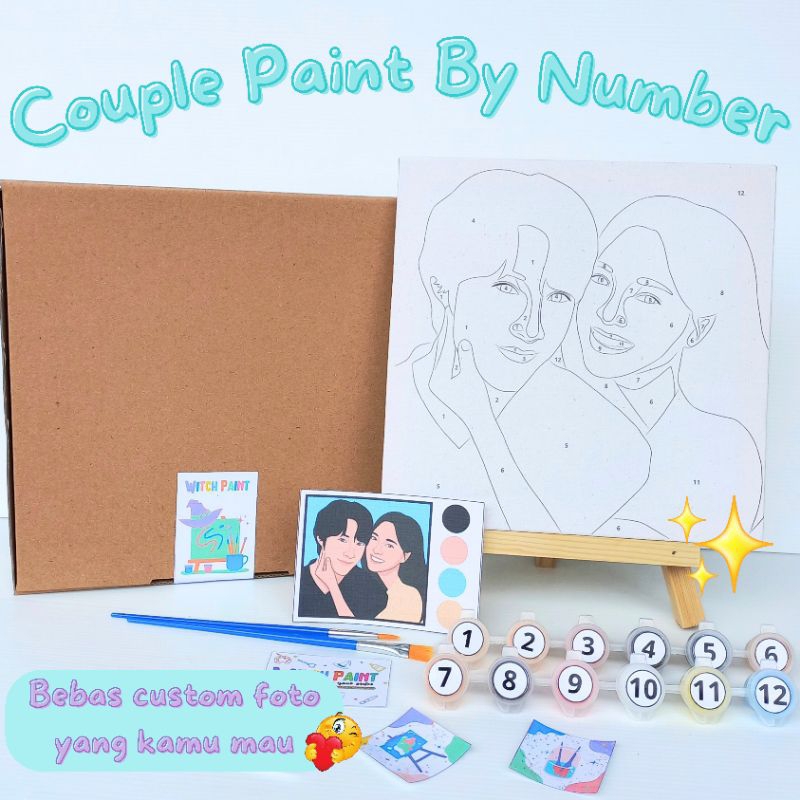 

COUPLE CUSTOM PAINT BY NUMBER 20×20