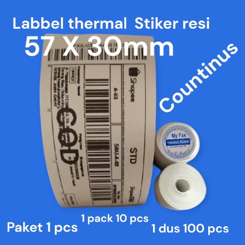 

labbel stiker thermal 58/57mm x 5 meter