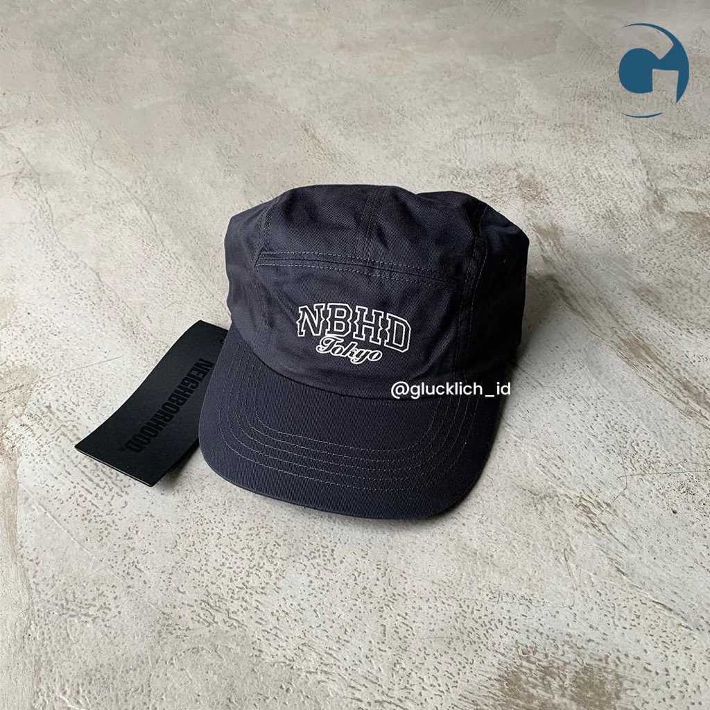 NEIGHBORHOOD, Jet Logo Print Cotton Twill Cap in Charcoal