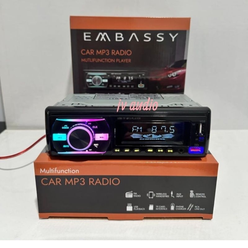 Singel Din EMBASSY head unit tape mobil bluetooth mp3