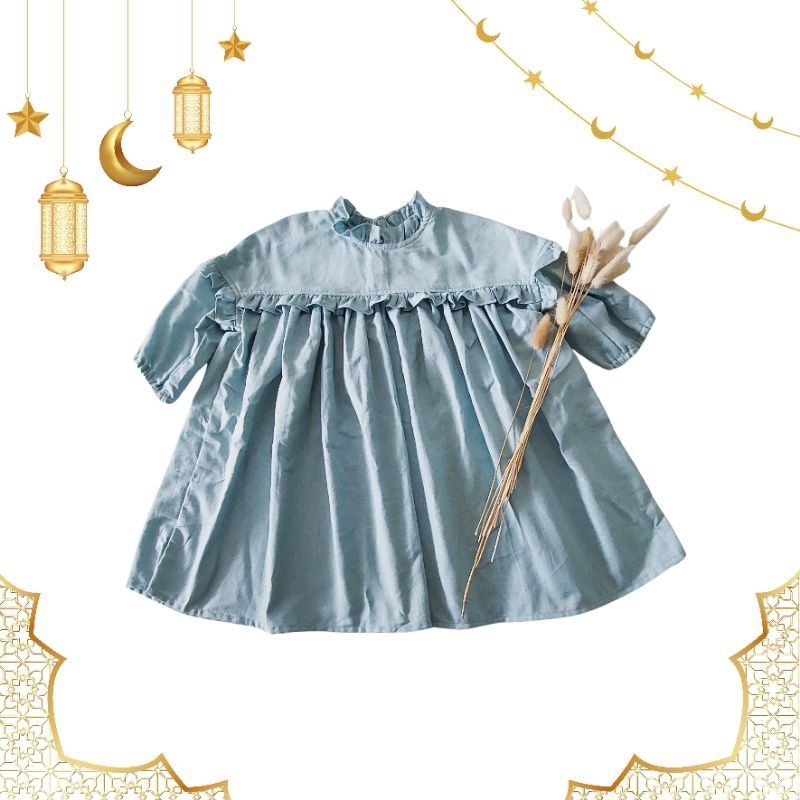 Zahra Long Dress Baju Gamis Lebaran anak perempuan