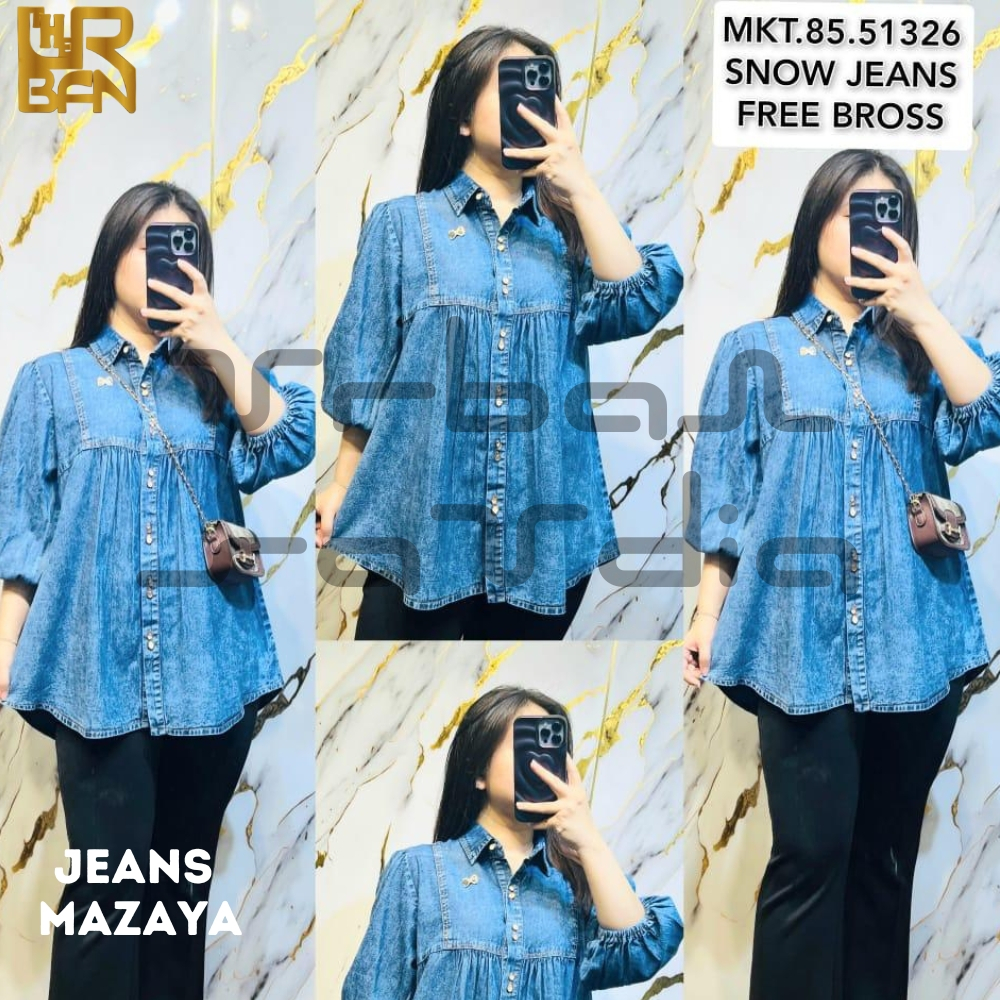BAJU JEANS MAZAYA | BAJU JEANS WANITA KEKINIAN | BAJU JEANS WANITA LENGAN PANJANG