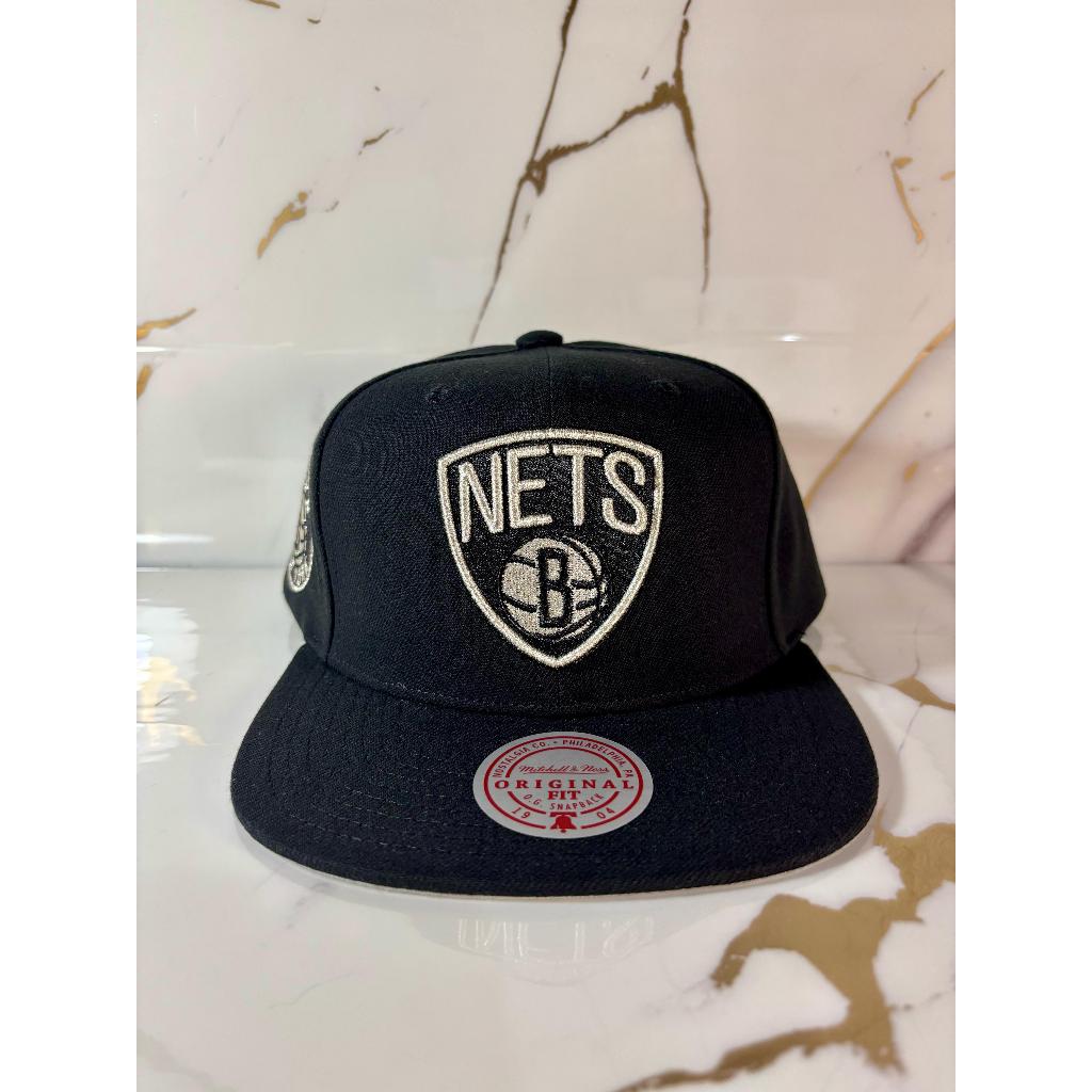 Topi Brooklyn Nets Mitchell & Ness Black Snapback Original