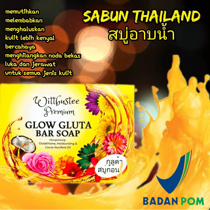 Sabun pemutih thailand ( GLUTA GLOW BEAUTY SOAP ) , sabun whitening, sabun pemutih GLUTATHIONE, GLUT