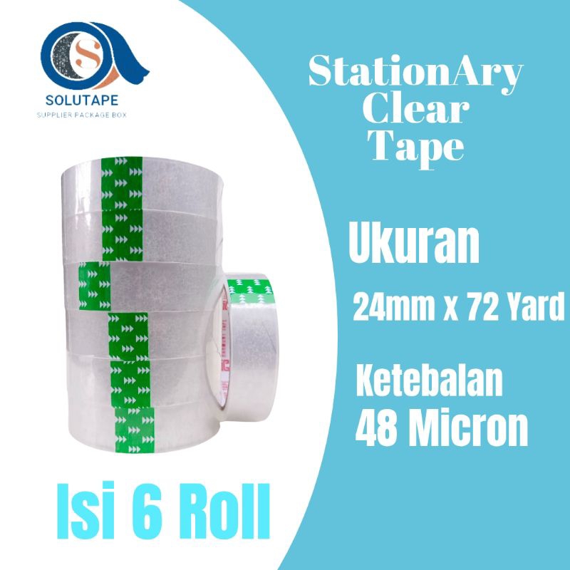 

Isolasi Bening 24mm Selotip Lakban Clear Tape Harmony 1 slop isi 6 roll Termurah