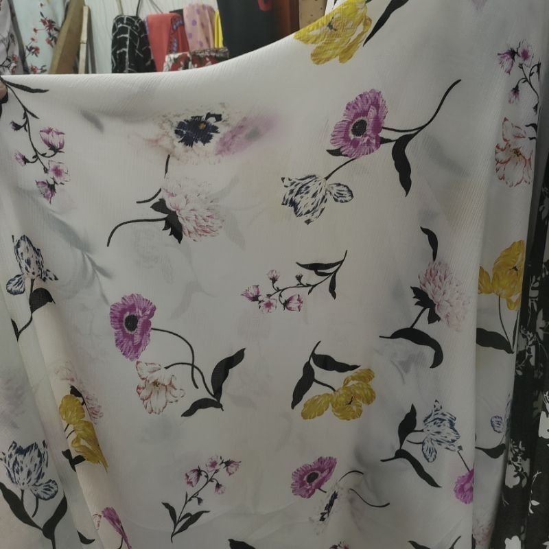 Kain ceruty motif - bahan ceruty premium - bahan babydoll premium - kain ceruty babydoll motif - bah