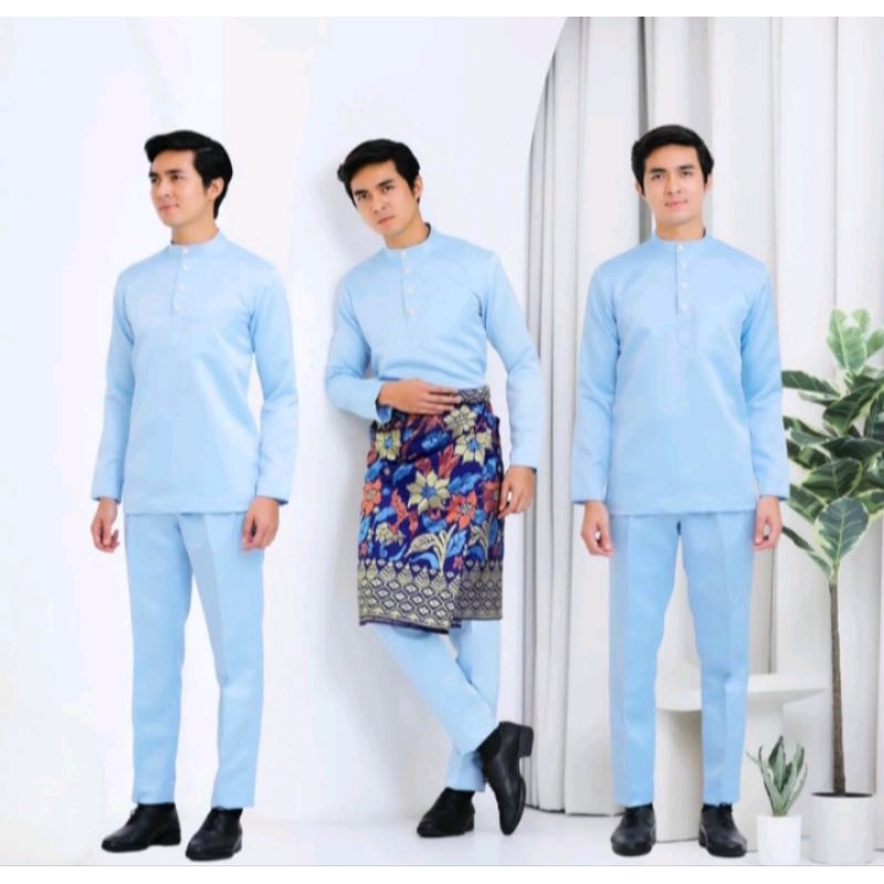 SATU STELL BAJU TELUK BELANGA PRIA baju Melayu pria baju Malaysia baju kurung Melayu pria