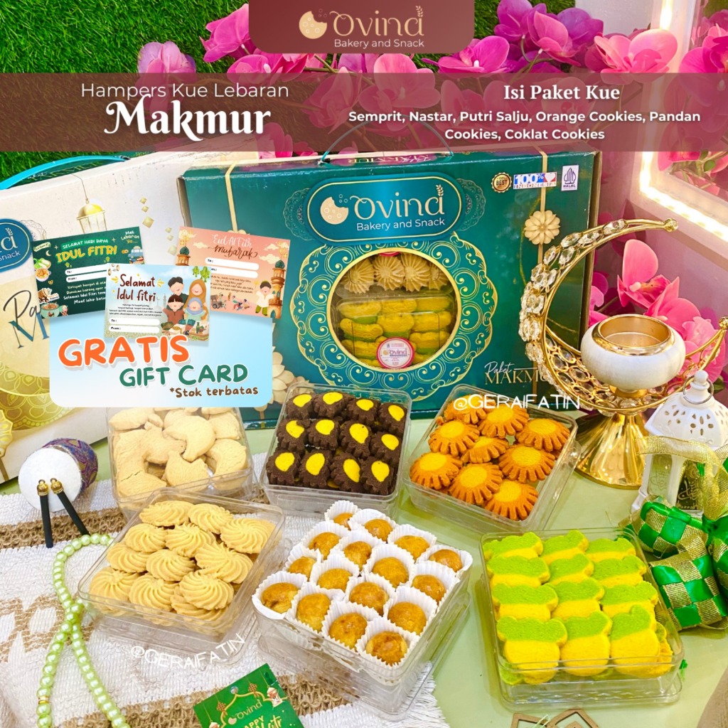 

PAKET KUE LEBARAN IDUL FITRI ENDOLITA / OVINA MAKMUR 1 PAKET ISI 6 TOPLES DIBUAT TAHUN 2025