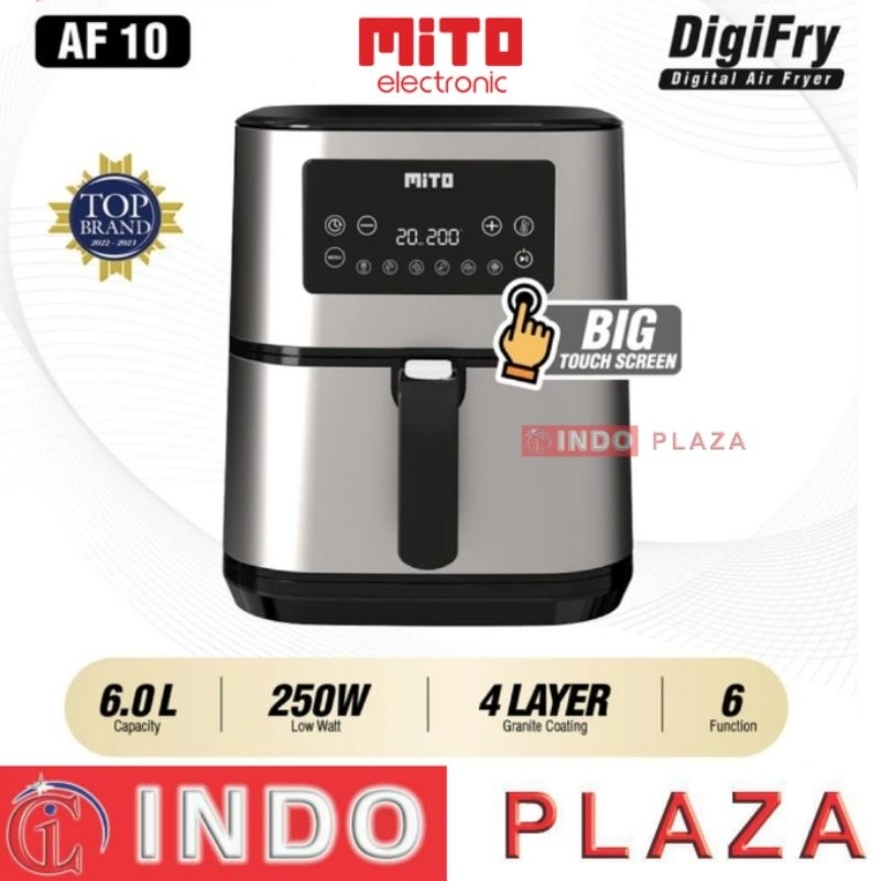 AIR FRYER MITO 6 Liter AF10 LOW WATT TOUCH SCREEN / MITO GRANDE DIGIFRY