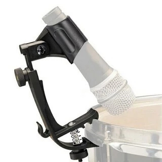 Mic Microphone Holder Mount Clamp Penahan Snare Drum Clip On Rim Shock