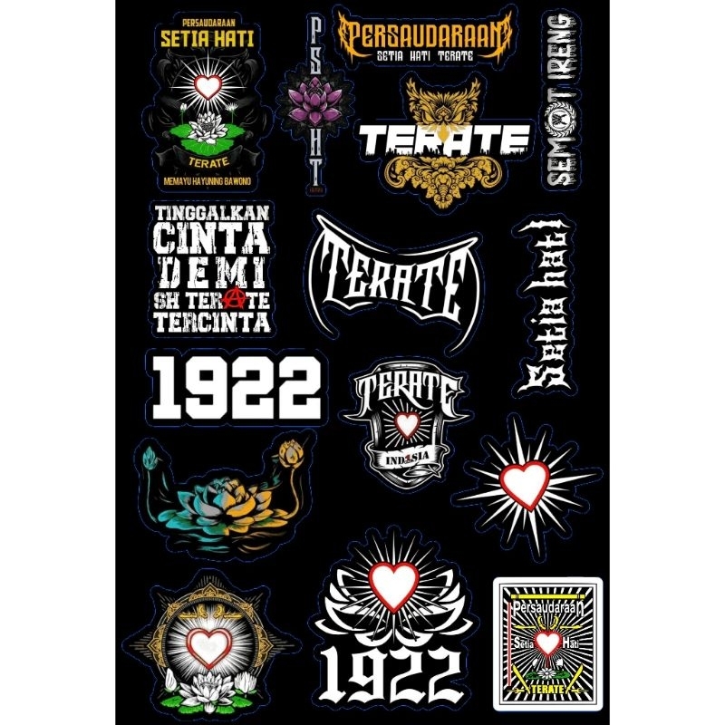 

STIKER PACK PSHT TERATE VINLY UNTUK LAPTOP | HELM | MOTOR