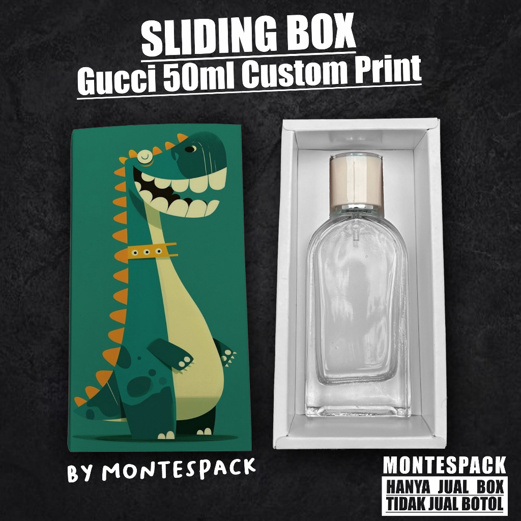 

BOX SLIDING CUSTOM PRINT / untuk botol Guccci 50ML / BOX BOTOL SLIDING Print