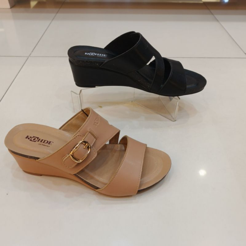 Sandal wedges kulit Rohde ladies 6708