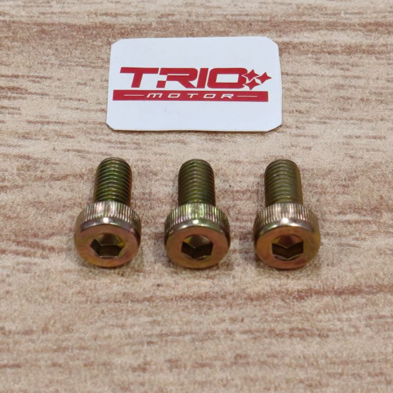 (3pcs) baut kuning L magnet oneway viar baut magnit one way - sedia onderdil motor roda tiga viar ka