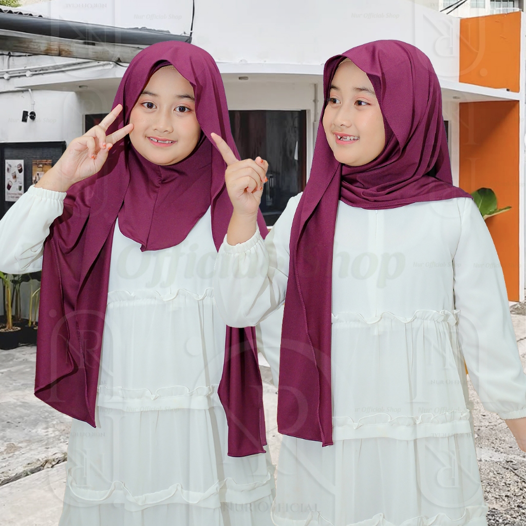 Pashmina Instan Inner Leher Anak Remaja 5-12 tahun Jersey Premium