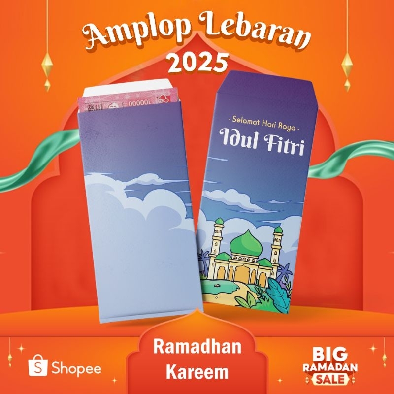 

Paket Hemat 50pcs(harga grosir) Amplop THR panjang/Angpao idul Fitri murah/Amplop lebaran 2025