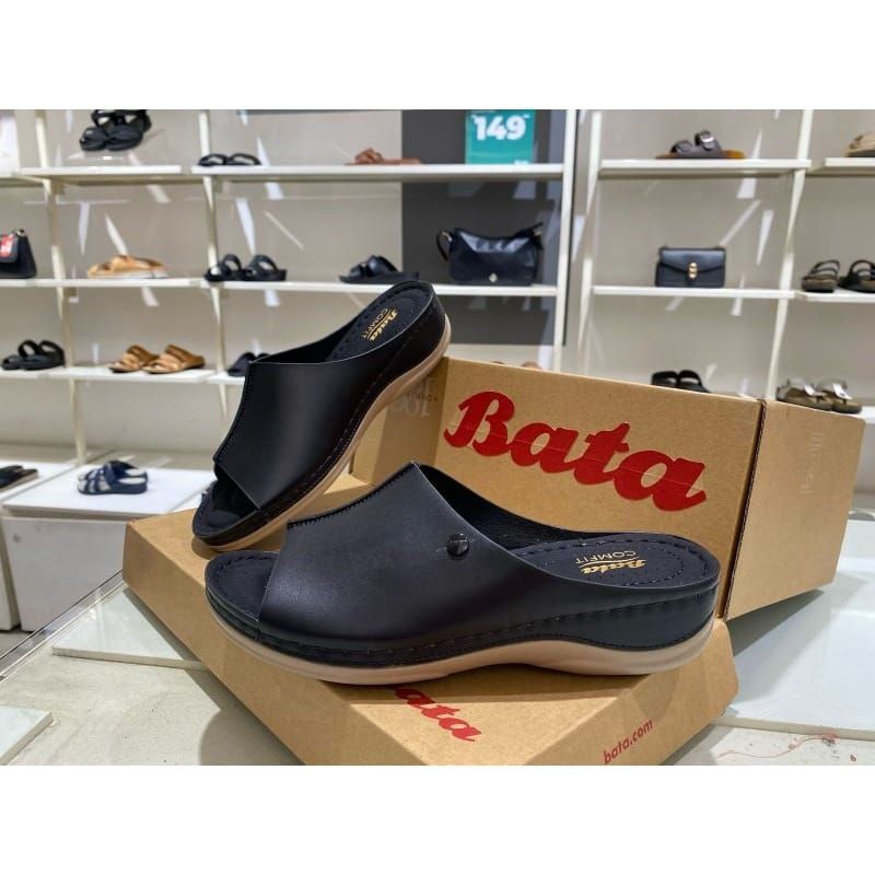 Sandal Wedges Bata Slip On Wanita Dewasa Original 691-6321