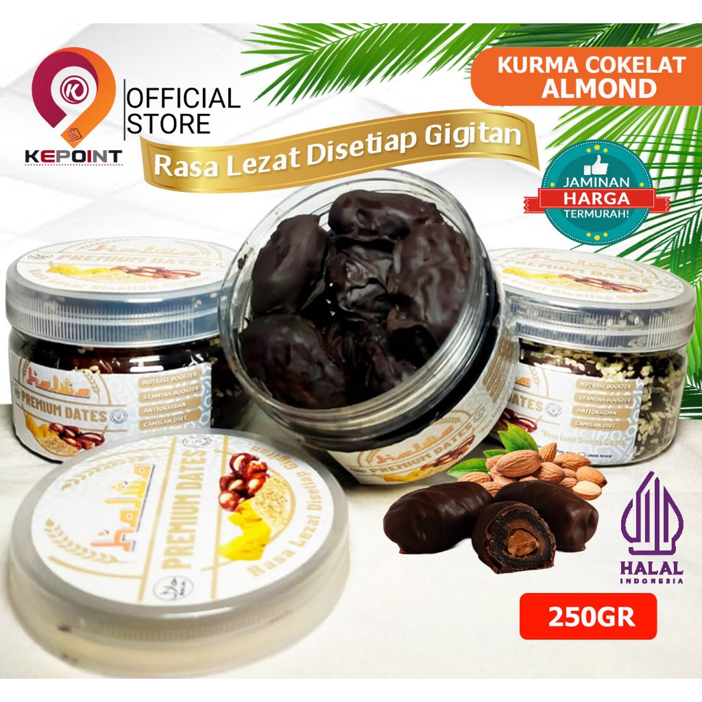 

Cokelat Kurma Almond Premium 250gr / Kurma Almond Cekolat Termurah