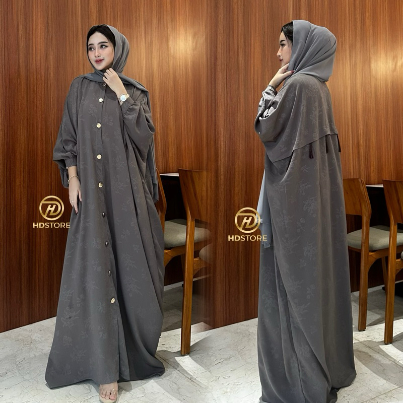 NEW Abaya Kaftan Hagia Gamis Raya Series Gamis Abaya Mewah Kaftan Jumbo Abaya Turkey Jet Black Gamis