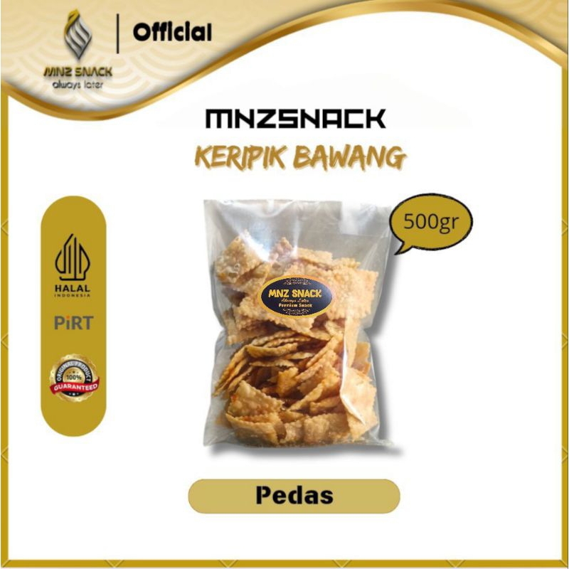 

MNZSNACK Keripik Kripik Bawang Kue bawang Kripik Pangsit 500gr Snack /Cemilan Makanan Ringan