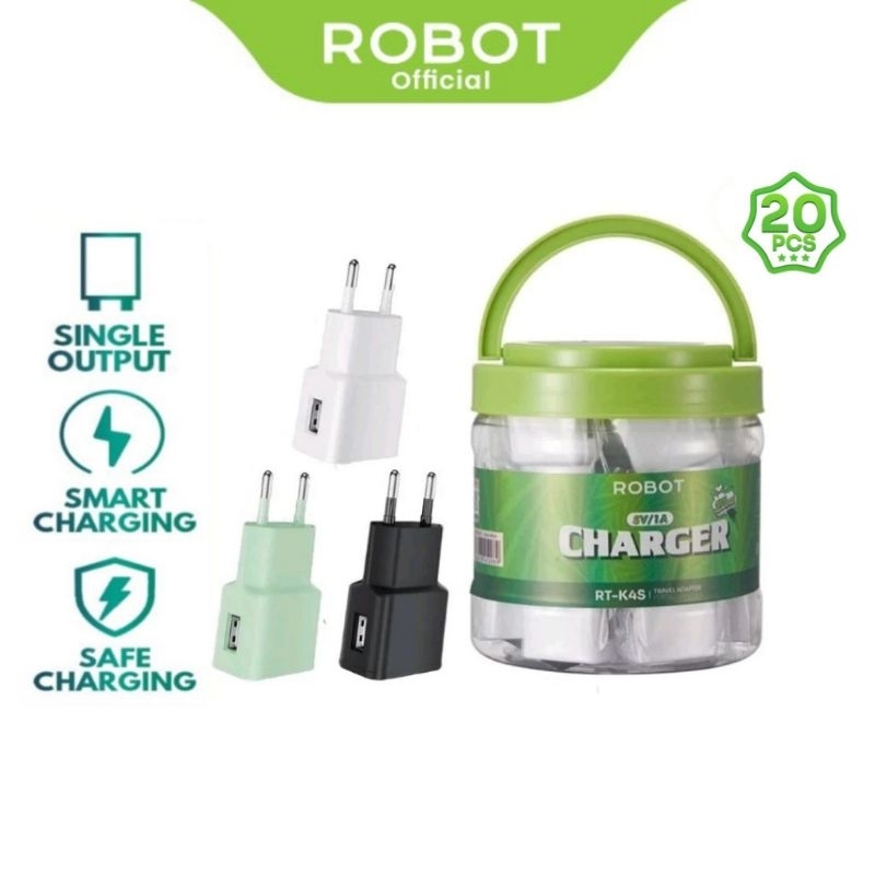 ROBOT RT-K4s RT-K4 Adaptor Charger HP Batok Kepala Cas Handphone tanpa Kabel