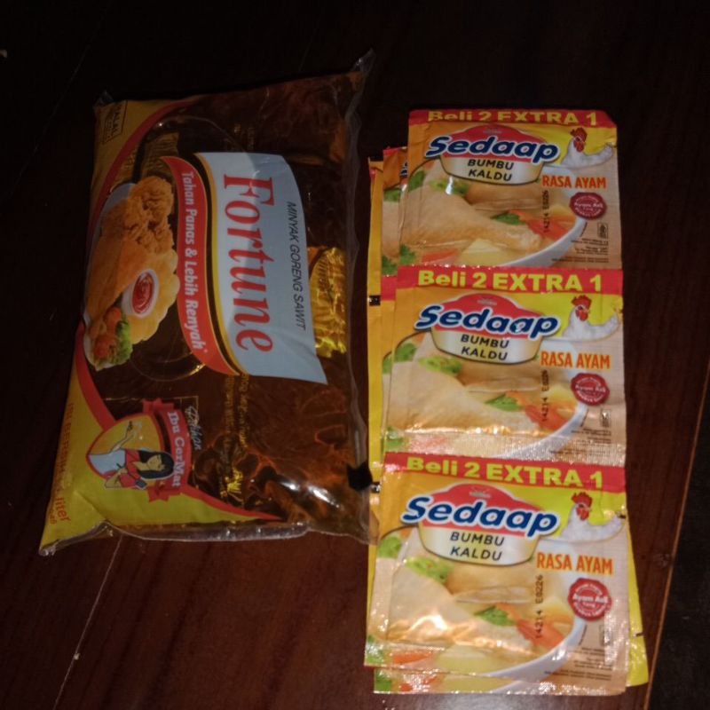 

bundling, (forban 1l+sedap kaldu ayam 1renceng)