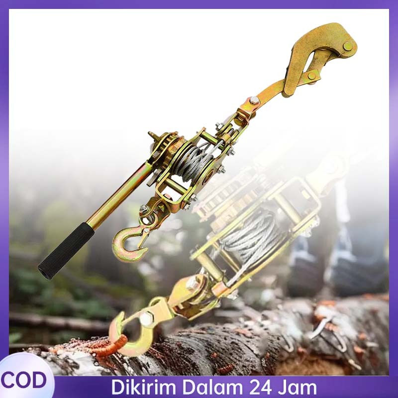 2 Ton Penarik Kabel Ratchet Manual Ratchet Puller Alat Derek Mobil Hand Winch Offroad Hand Puller