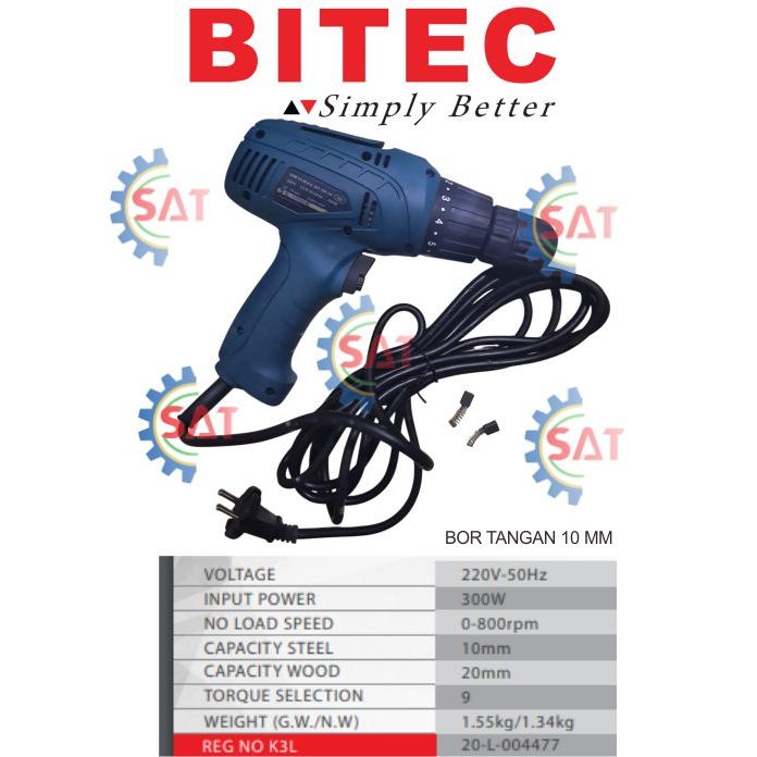 BOR TANGAN BITEC SDM 10-28 AD 10 MM, DRILL BITEC SDM 10-28 AD 10 MM