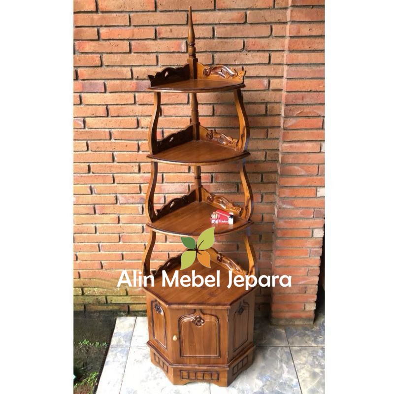 Rak sudut Ruang tamu Kayu jati, Rak pojok pajangan dekorasi