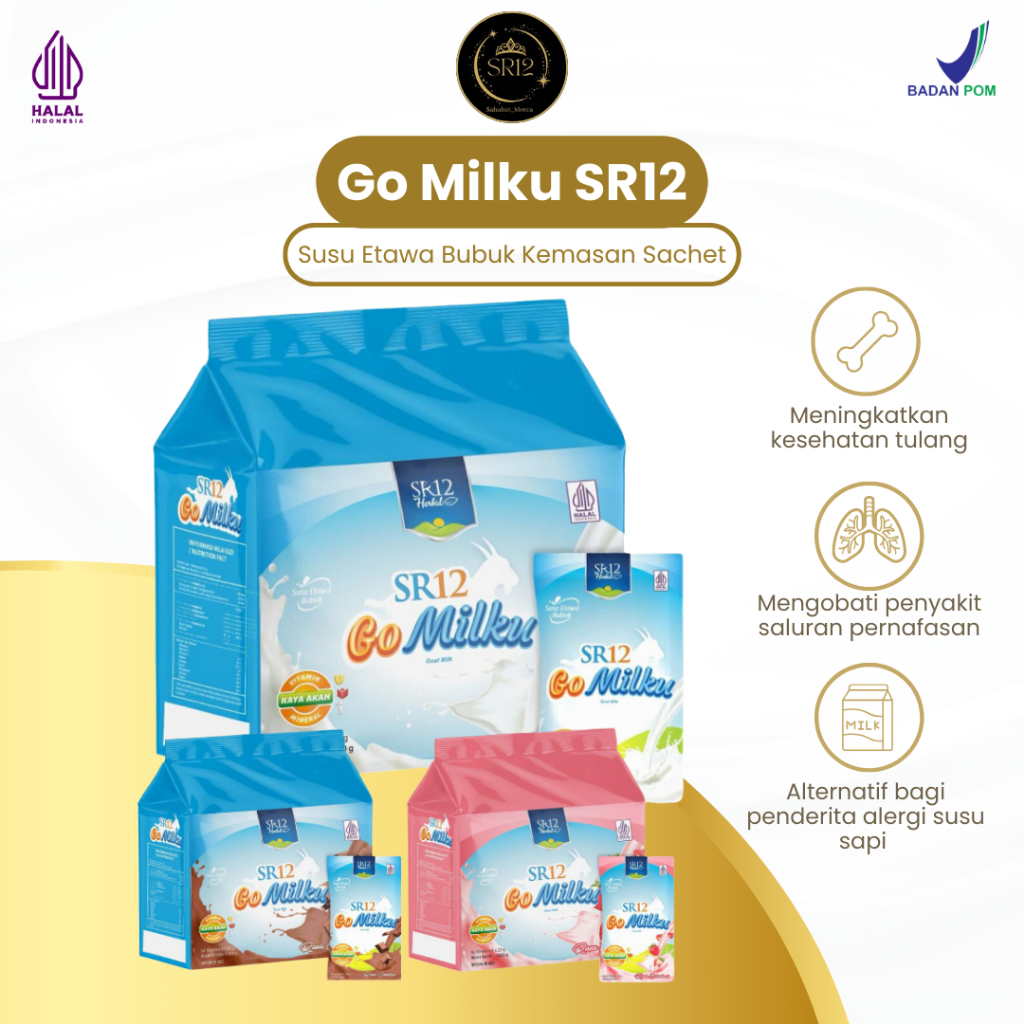 

Go Milku SR12 Susu Kambing Etawa Eceran Kemasan Sachet 25g Menjaga Kesehatan Imun Tubuh BPOM