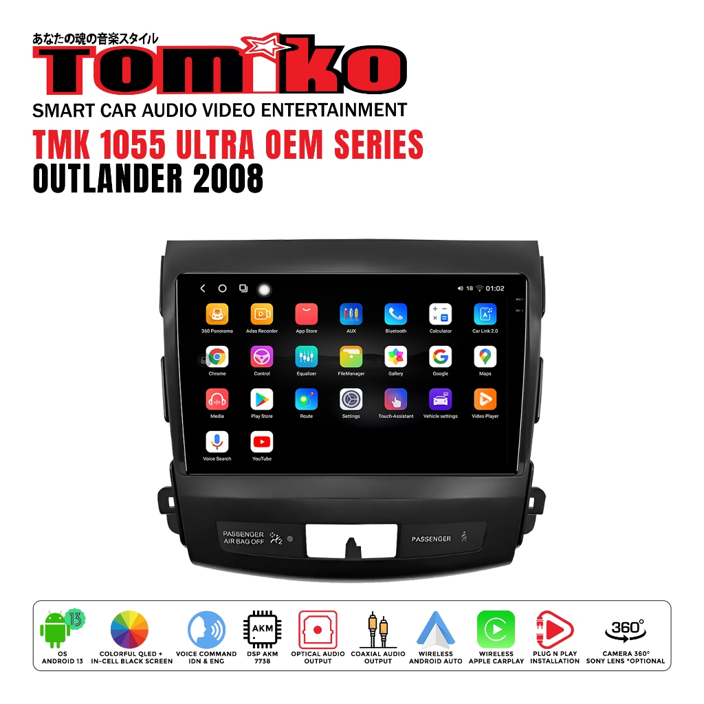 Tomiko - headunit android tmk 1055 ultra oem for Outlander 2008