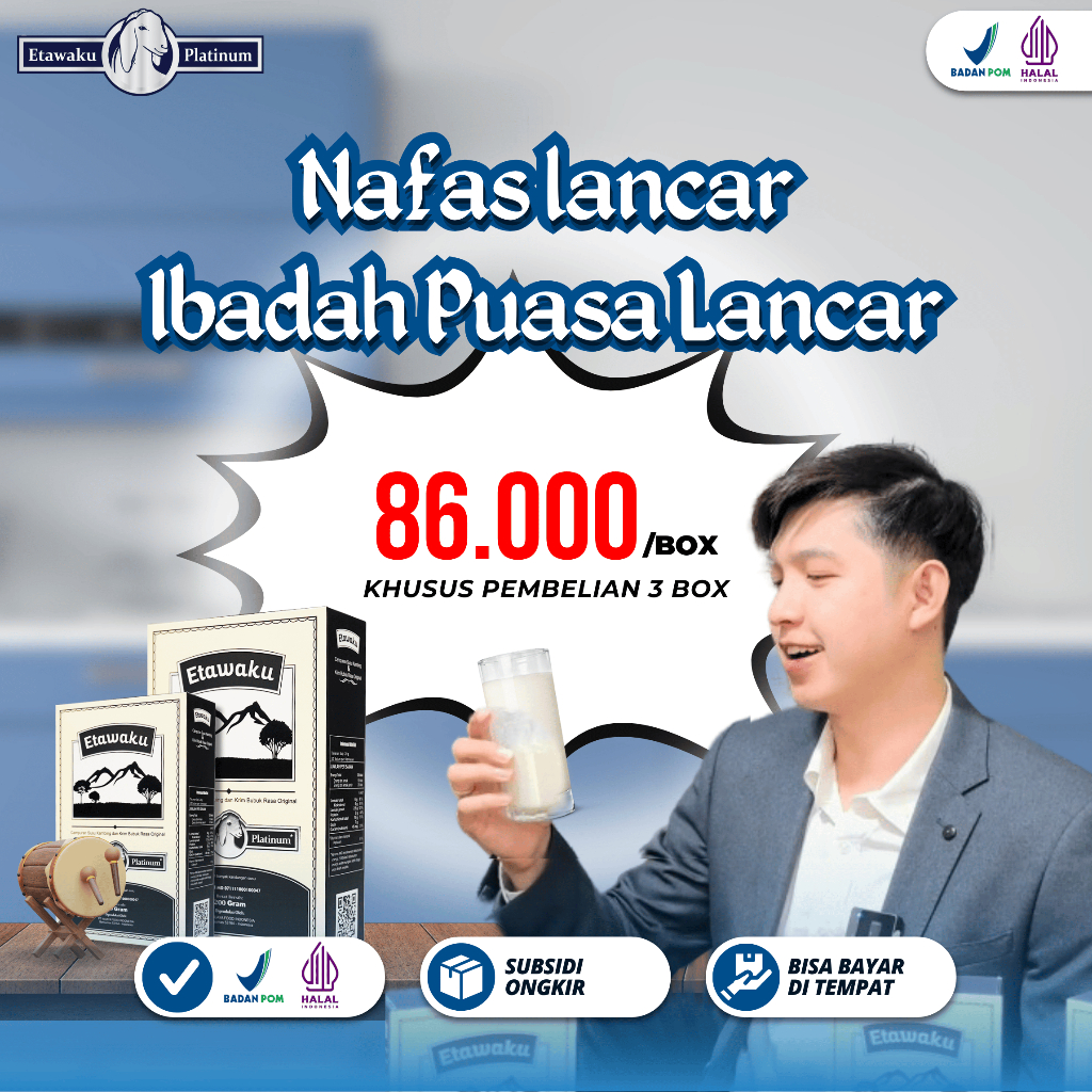 

ETAWAKU PLATINUM 100% ORIGINAL - SUSU TERAPI ETAWA BANTU MASALAH PERNAFASAN ASMA 200 GRAM