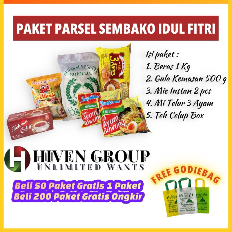 

PAKET SEMBAKO IDUL FITRI GRATIS GODIEBAG