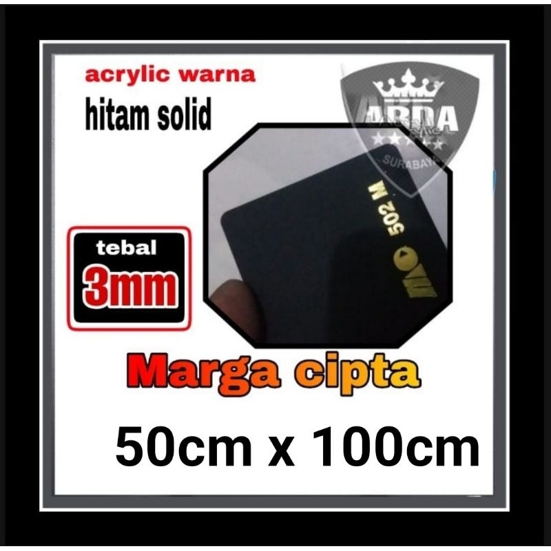 

akrilik 3mm hitam solid 50 x 100 akrilik lembaran marga cipta hitam glossy acrylic black ready stok