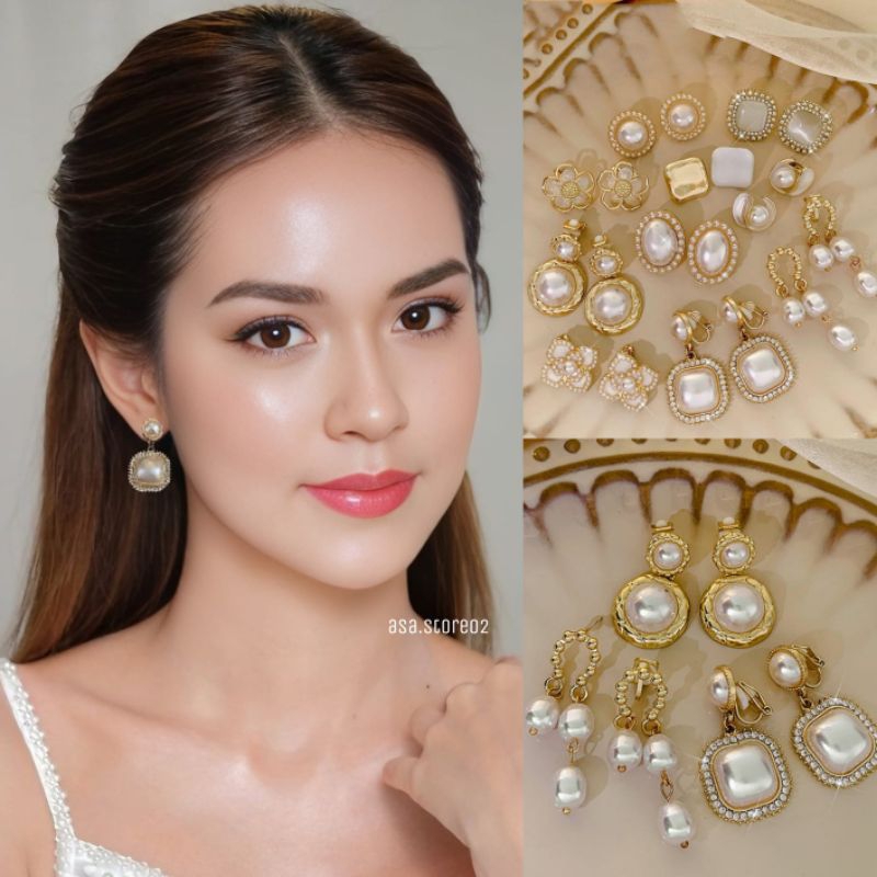 Anting Hijab/Anting Klip/Anting Jepit Tanpa Tindik