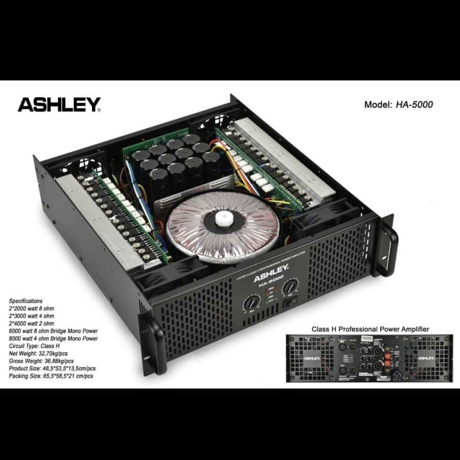 POWER AMPLI ASHLEY HA 5000/ POWER AMPLI ASHLEY HA5000 CLASS H