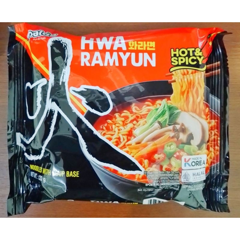 

PALDO HWA RAMYUN SOUP BASE 120GRAM HOT SPICY NOODLES WITH BASE SOUP PALDO HWA RAMEN HOT SPICY