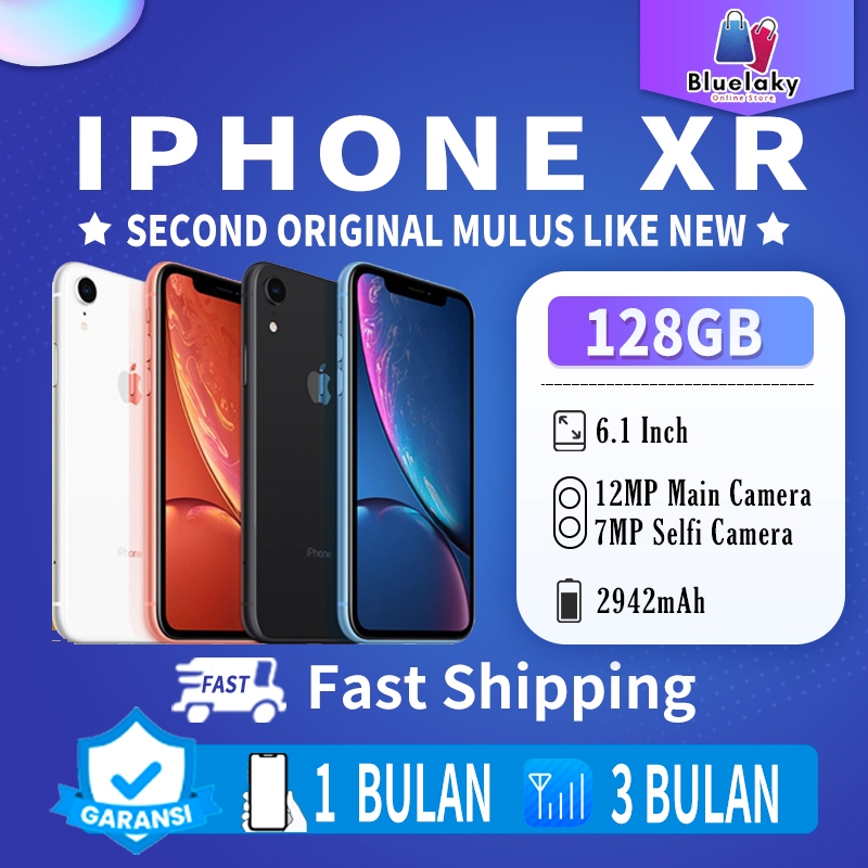 iPhone XR 128GB Second Original100% EX INTER All Operator Silent Camera Fullset Mulus Smartphone