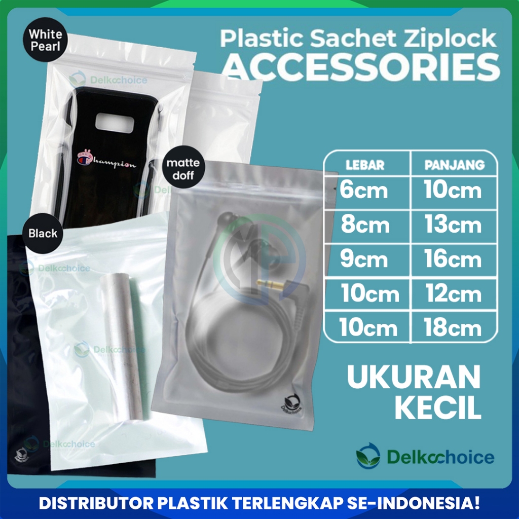Lay Bag Ziplock Plastik Klip Kombinasi AKSESORIS / SNACK / BUBUK Ukuran Kecil - Delkochoice