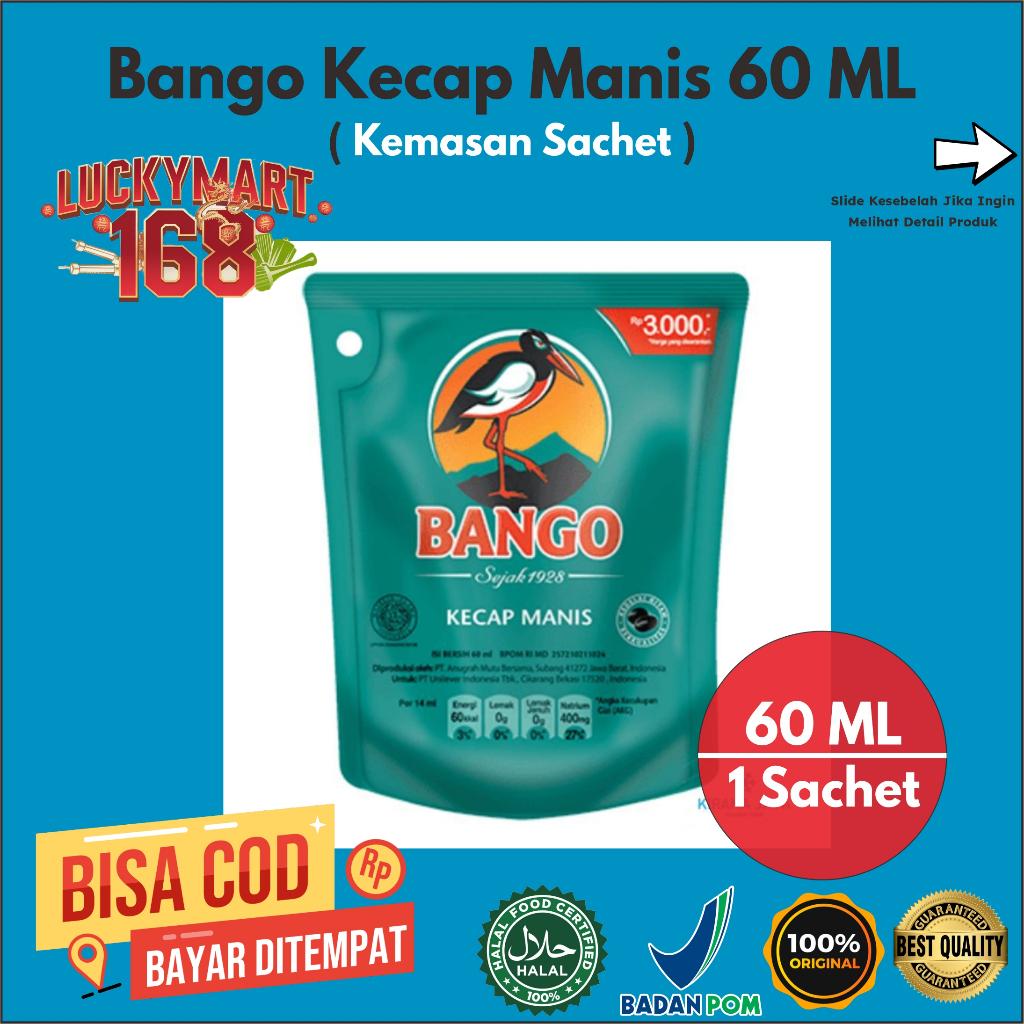 

BANGO Kecap Manis Bango Sachet / Refill 60 ML [ Kemasan Sachet ]