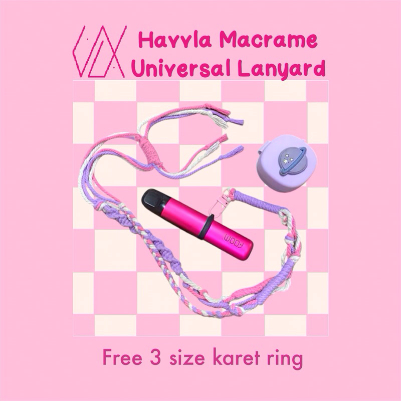 

Havvla Makrame Lanyard / Name Tag Lanyard / Strap Macrame Free Karet O ring