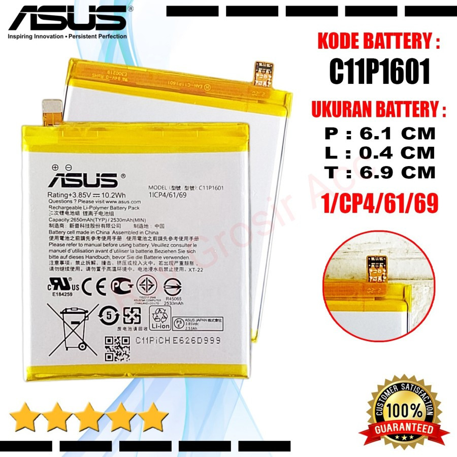 Baterai Original ASUS Zenfone 3 5.2 inchi Z017D Z017DA Z017DB ZB501K A007 C11P1601