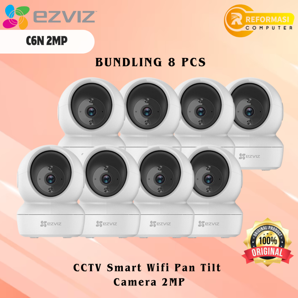 EZVIZ CCTV ORIGINAL EZVIZ C6N isi 8pcs Smart Wifi Pan Tilt Camera 1080p Garansi Resmi