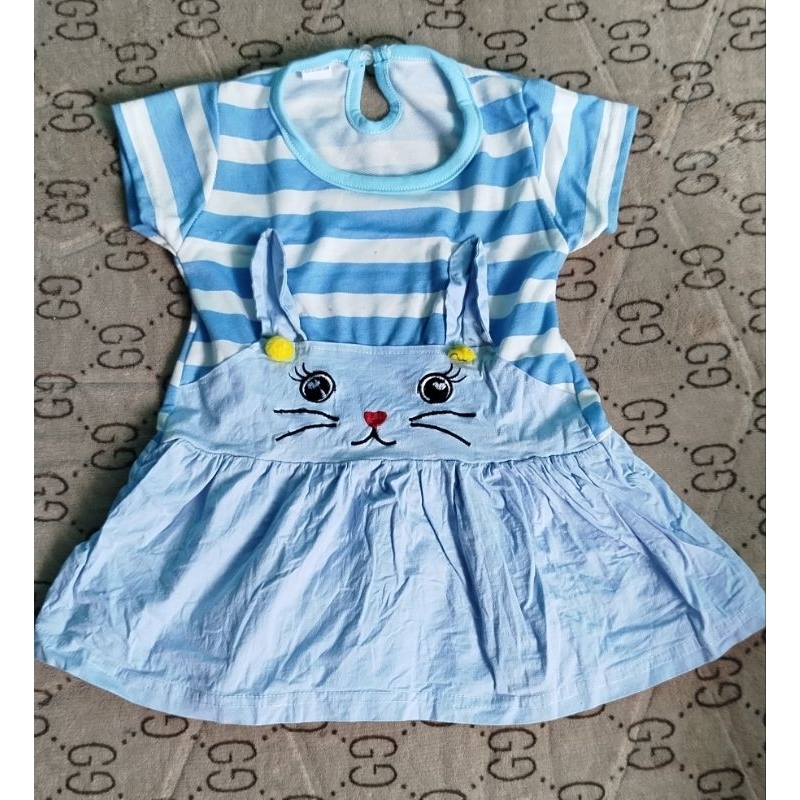 Baju Bayi Perempuan Motif Kucing (preloved)