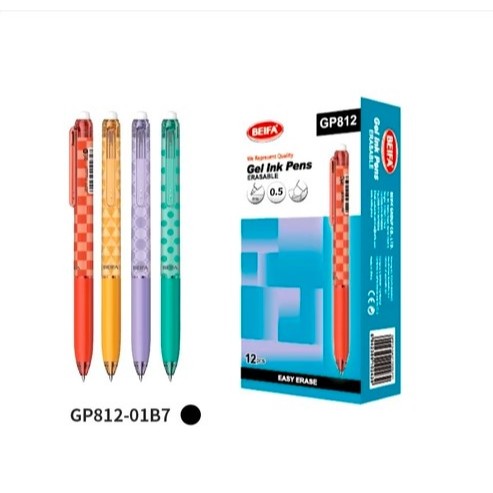 

Beifa Pulpen Gel BISA DI HAPUS / Erasable Gel Pen 0.5mm GP812 ISI 12 PCS
