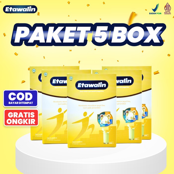 

Promo 5 Box Etawalin Original Susu Kambing Etawa - Susu Terapi Nyeri Sendi dan Tulang Alami