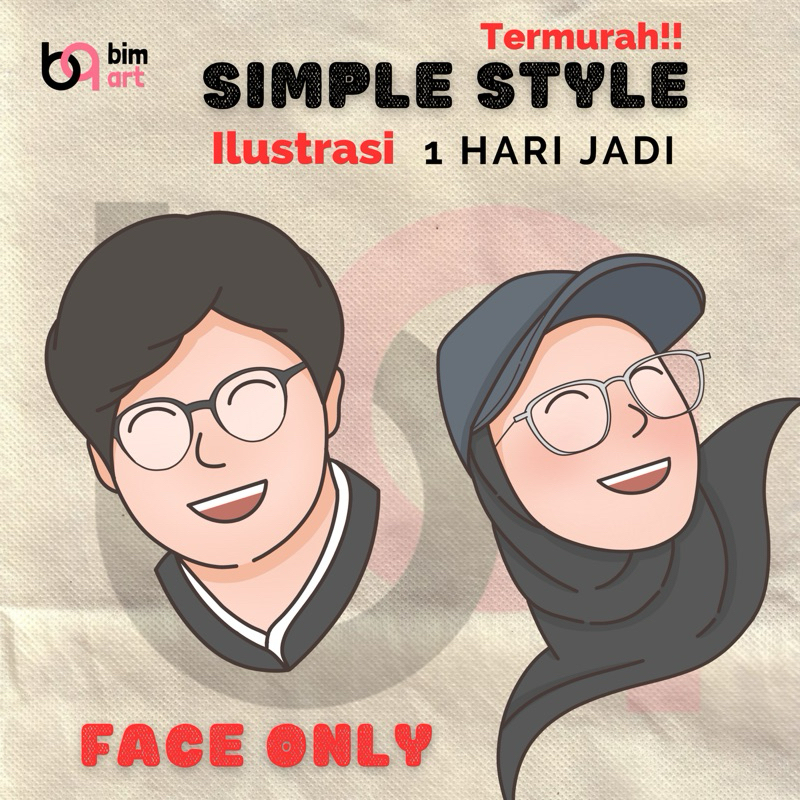 Gambar Ilustrasi Wajah STYLE 1/ Kartun / Ilustrasi Digital
