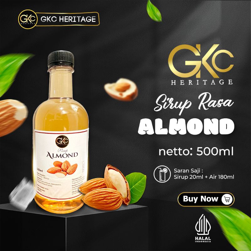 

GKC Heritage Sirup Bali - Sirup Cair Konsentrat Minuman Almond - HALAL - 500ml - Almond Syrup Botol