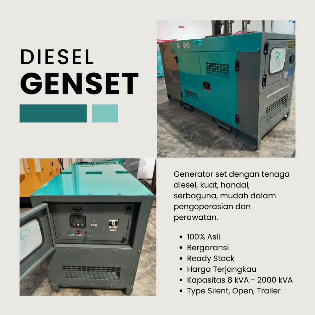 Mesin - Genset perkins 10 Kva. GENSET SILENT 10 KVA Murah