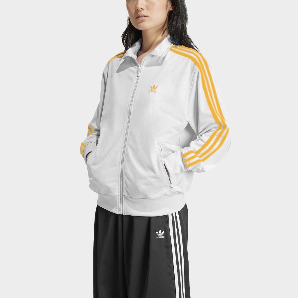 Jacket Tracktop Adidas Stripes Motif Putih List Gold / Jacket Pria Wanita Unisex Terbaru Adidas Trac
